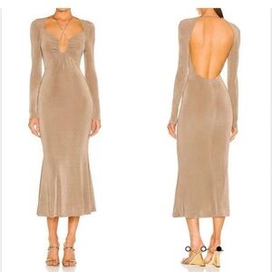 NWT Jason Wu Engracia Midi Dress with Long Sleeves and Open Back Strappy Small